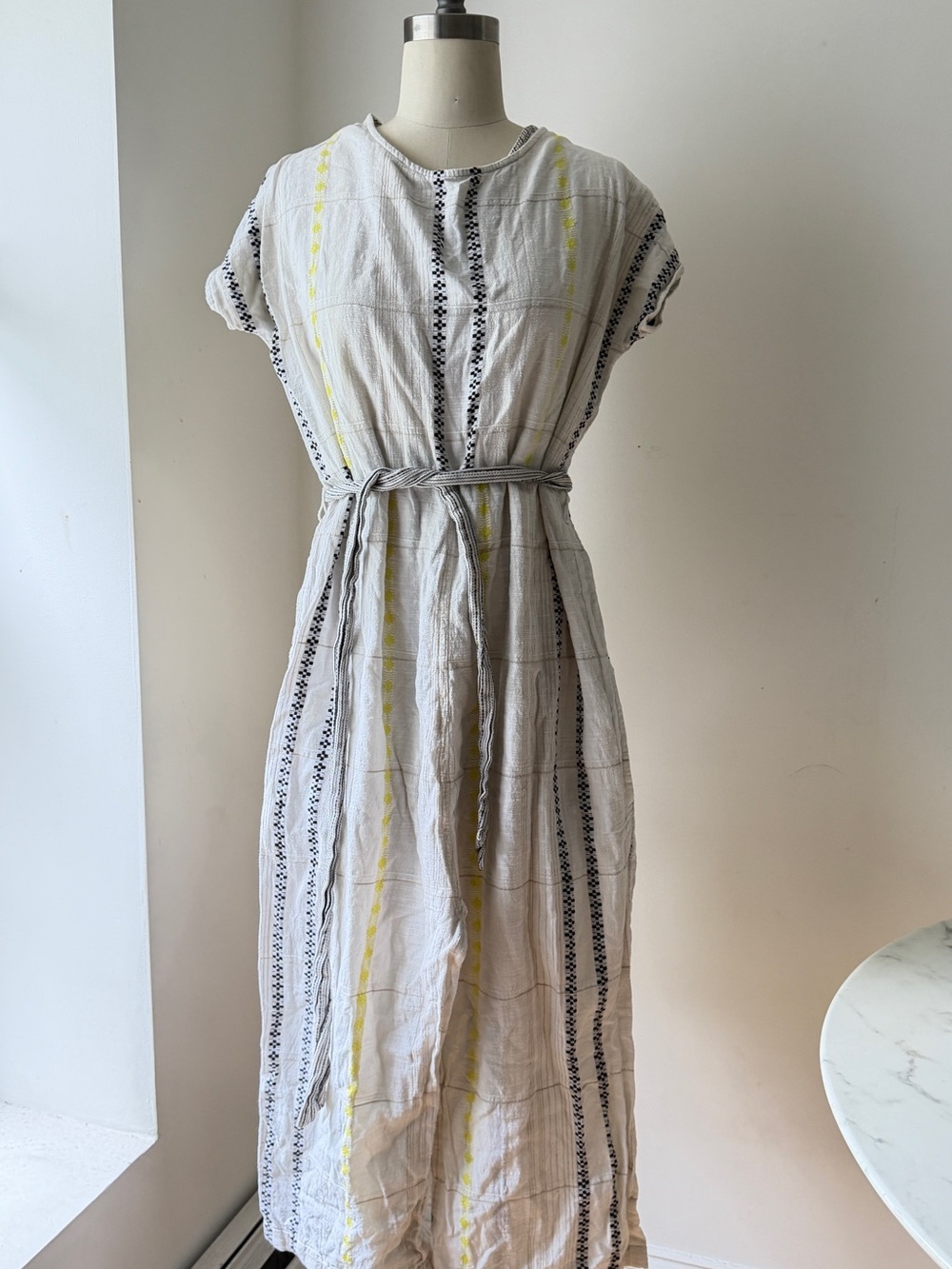 Ace & Jig for Barneys New York White Striped Jumpsuit with Yellow Accents